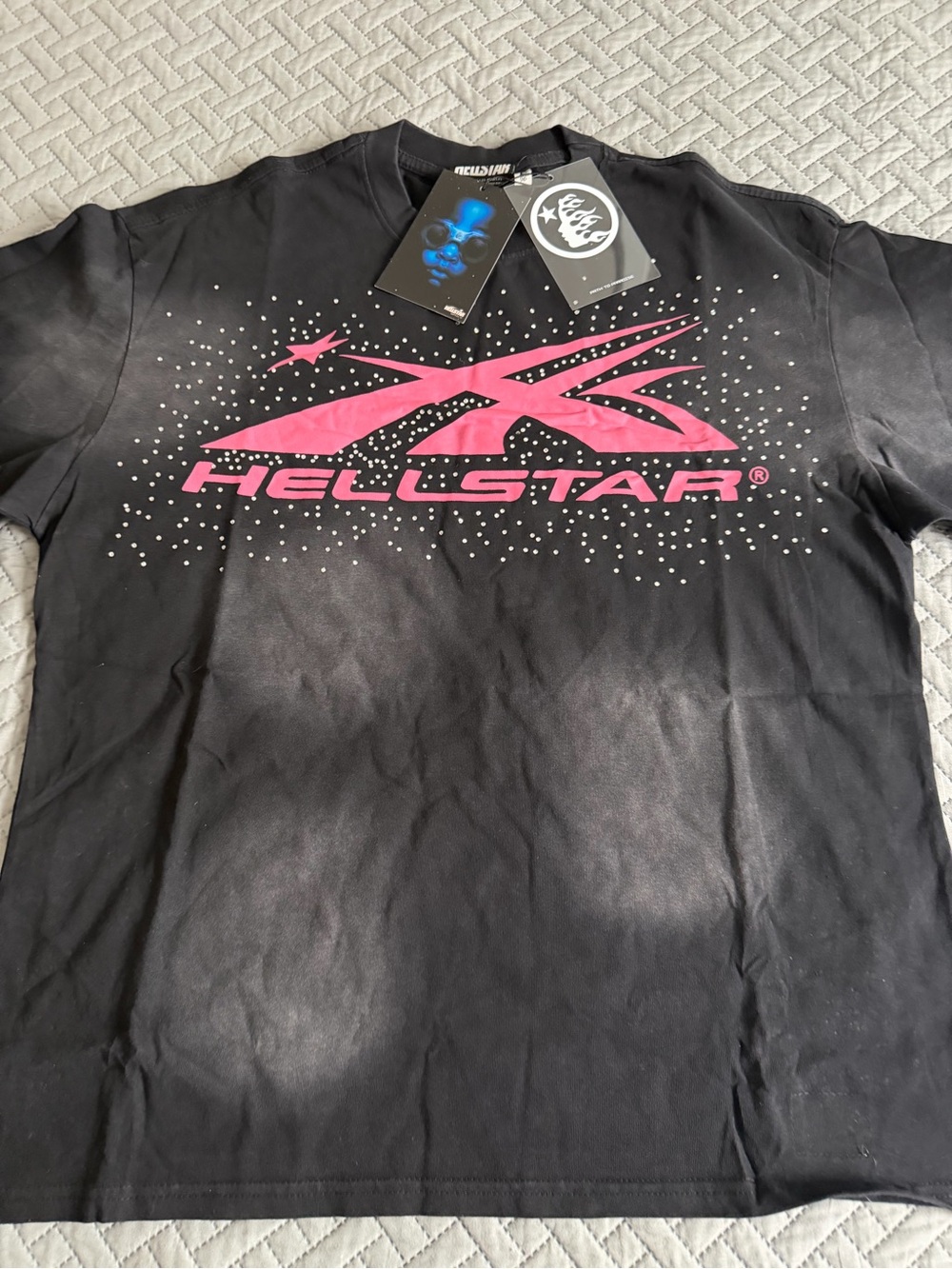 Hellstar Kids Short Sleeve Black Tee with Pink Logo